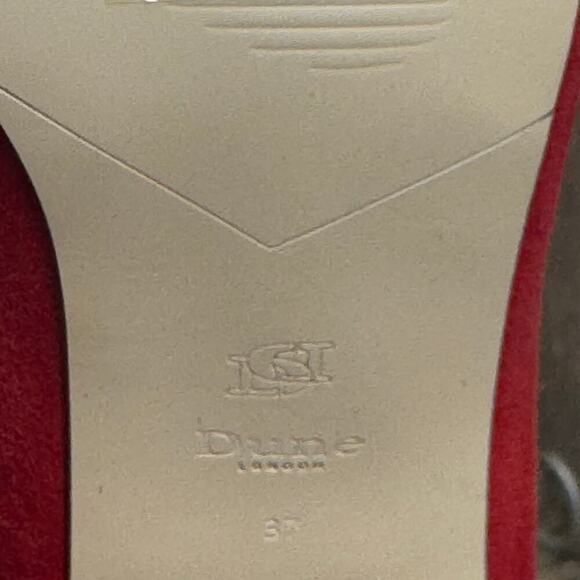 Dune London Suede Slouchy Dress Boots Red Size 7 Stiletto Pull On New W/O Box - Picture 9 of 10